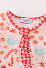 Load image into Gallery viewer, Red christmas candy cane zipper girl romper
