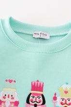 Load image into Gallery viewer, Mint nutcracker embroidery mom&amp;me fleece sweatshirt
