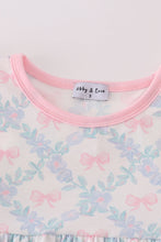 Load image into Gallery viewer, Pink bow print girl set
