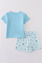 Load image into Gallery viewer, Blue clover embroidery boy set
