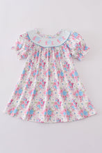 Load image into Gallery viewer, Blue petal meadow embroidery girl dress
