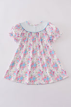 Load image into Gallery viewer, Blue petal meadow embroidery girl dress
