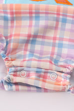 Load image into Gallery viewer, Blue plaid fish embroidery bubble
