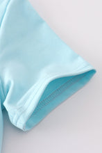 Load image into Gallery viewer, Blue puppy gingham applique shorts set
