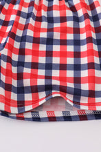 Load image into Gallery viewer, Blue puppy gingham applique shorts set
