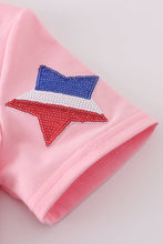 Load image into Gallery viewer, Pink star sequin mom&amp;me top
