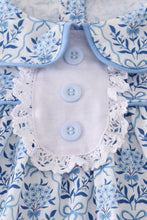 Load image into Gallery viewer, Blue toile garden bow dress
