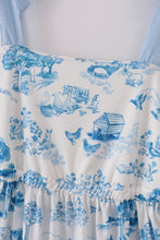 Load image into Gallery viewer, Blue farm print mom dress
