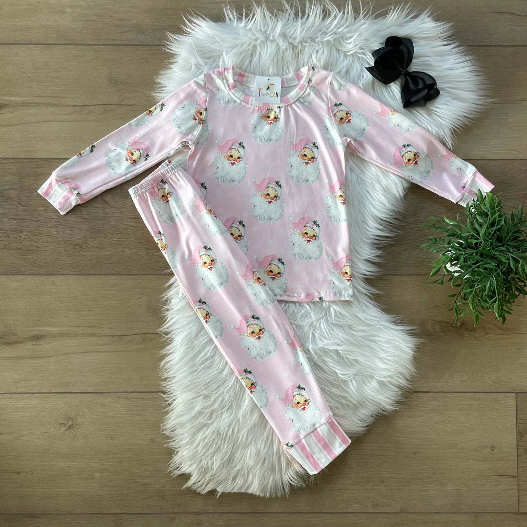 Vintage Santa Loungewear Set - Pink