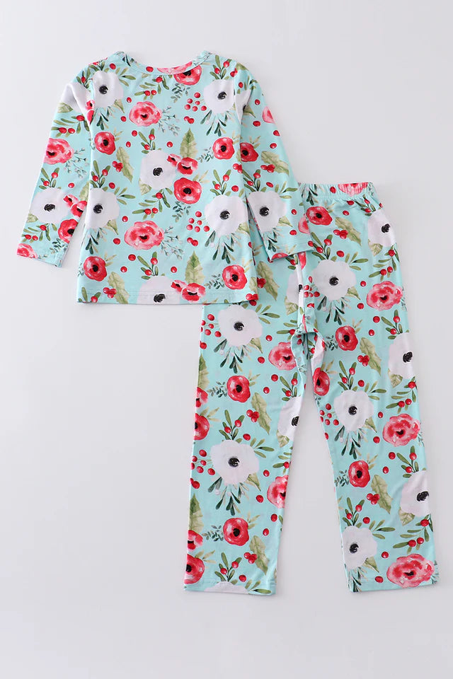 Red Floral Bamboo Pajamas