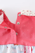 Load image into Gallery viewer, Platinum pink dot balloon print puff sleeve bubble
