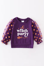 Load image into Gallery viewer, Purple witch party girl top
